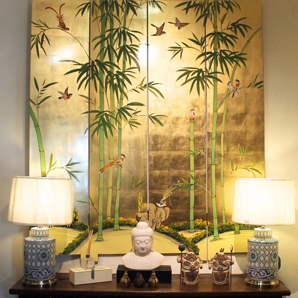 N-028 4-panel bamboo screen