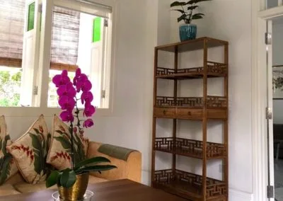A wooden bookshelf