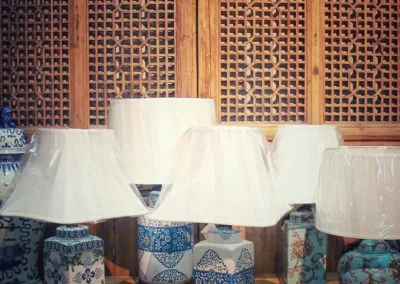 Assorted porcelain Table lamps with modern blue & white patterns