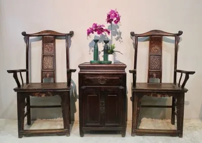 antique highback chair