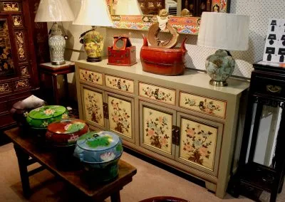 Grey & yellow sideboard
