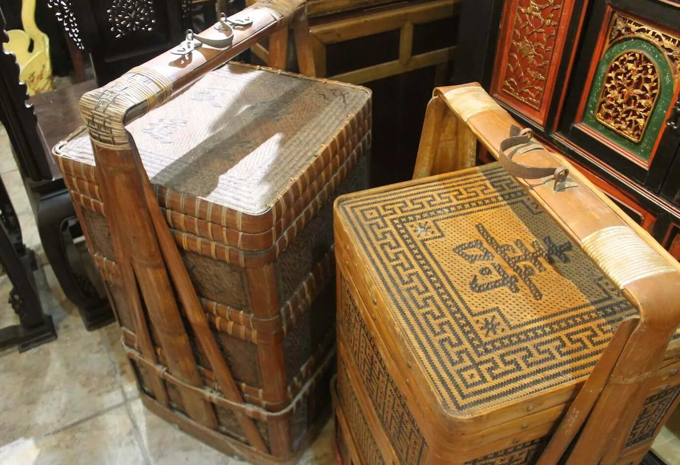 4114 Bamboo Tiered baskets from Wenzhou
