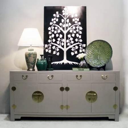 SB37-COOLGREY: Wooden sideboard in a cleanly finished light grey for a modern look