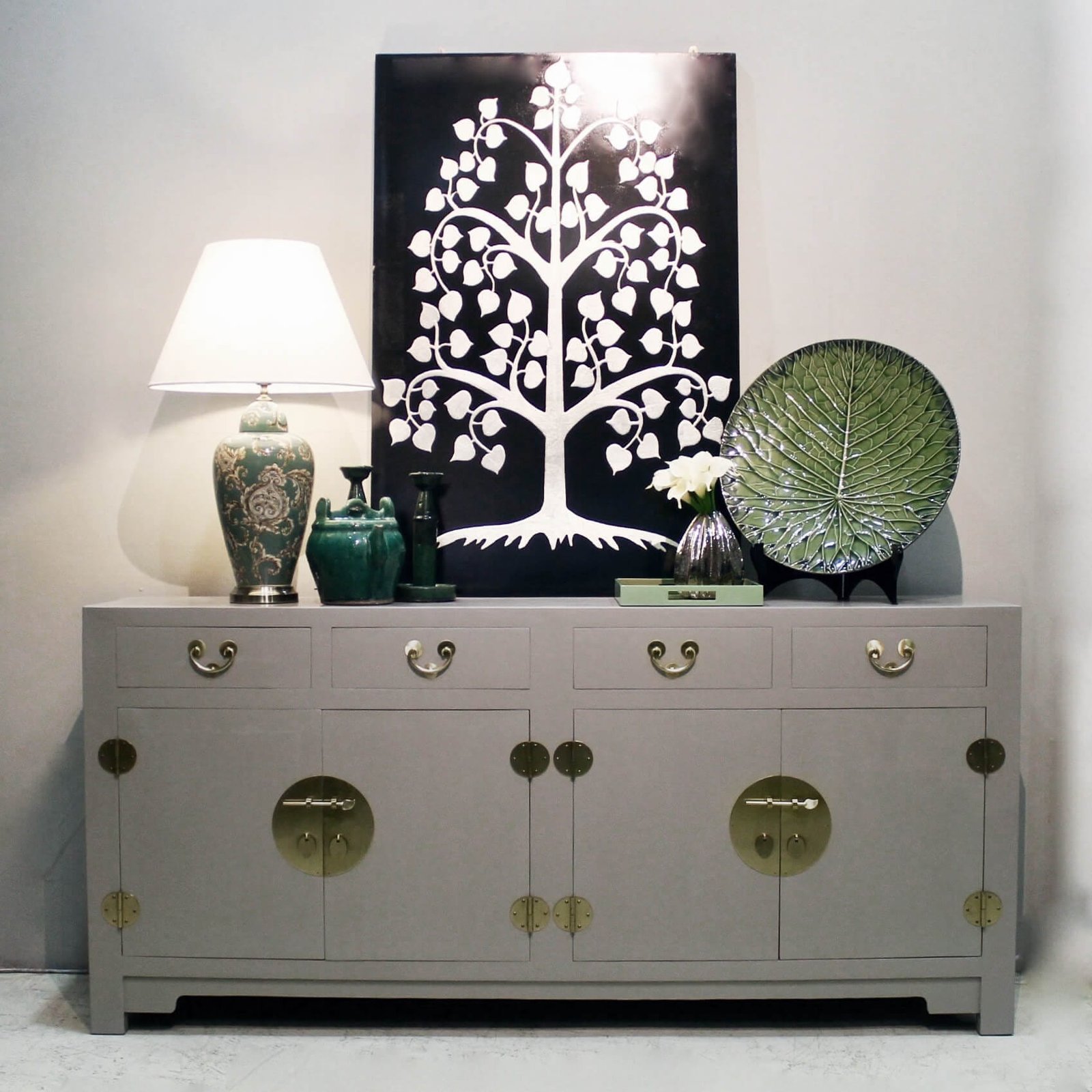 SB37-COOLGREY: Wooden sideboard in a cleanly finished light grey for a modern look