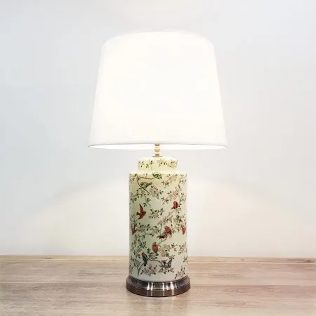 tall cylindrical ceramic table lamp