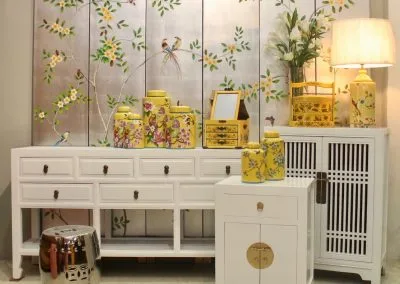A 7-drawer long sideboard in White