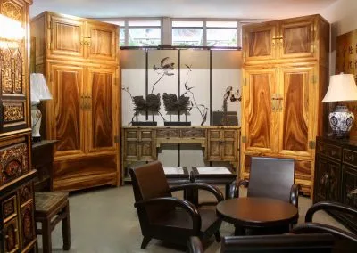A pair of reproduction Camphor wood compound cabinet with excellent wood grains