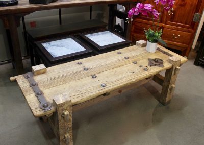 Coffee table converted from old Elm door
