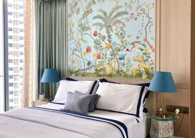 Customized handpainted silk wall-covering