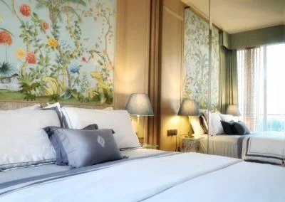 Customized handpainted silk wall-covering
