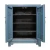 Chinese spindle door cabinet in deco blue