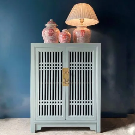 Wooden spindle cabinet with double doors Just Anthony