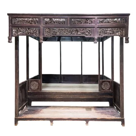 Chinese antique furniture canopy bed from Shanxi