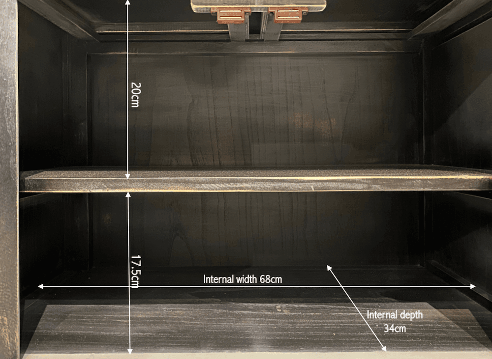 chinese furniture internal shelf dimensions