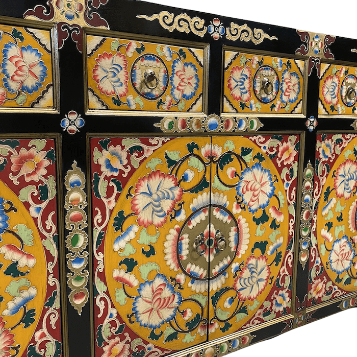 Chinese furniture Tibetan furniture close up of sideboard