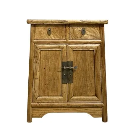 A-shaped Chinese bedside cabinet with 2 drawers and storage