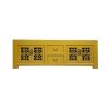 Chinese furniture storm Mustard TV sideboard with lattice doors