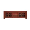 Chinese furniture red console with lattice doors