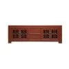 Chinese furniture red console with lattice doors