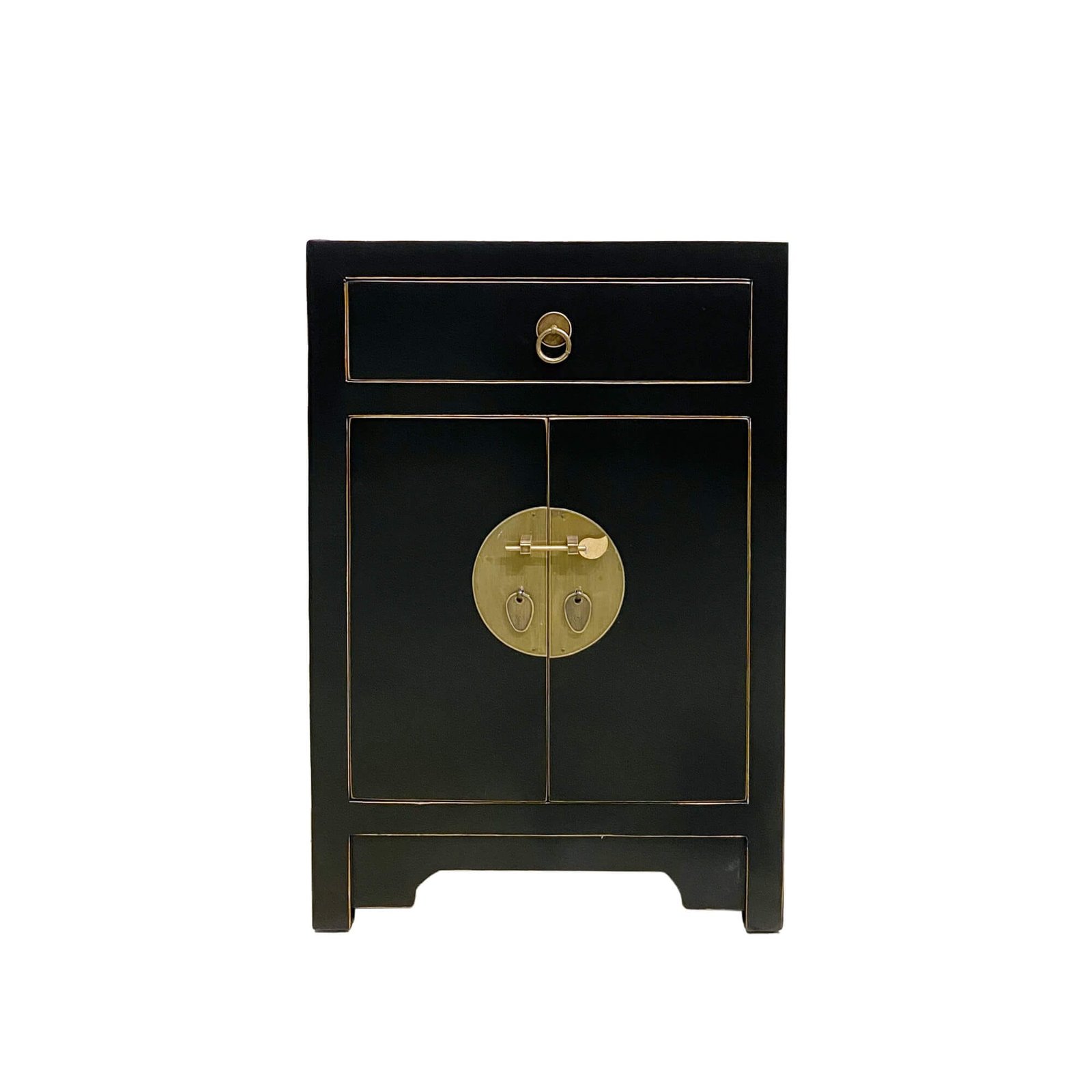 Black chinese bedside cabinet