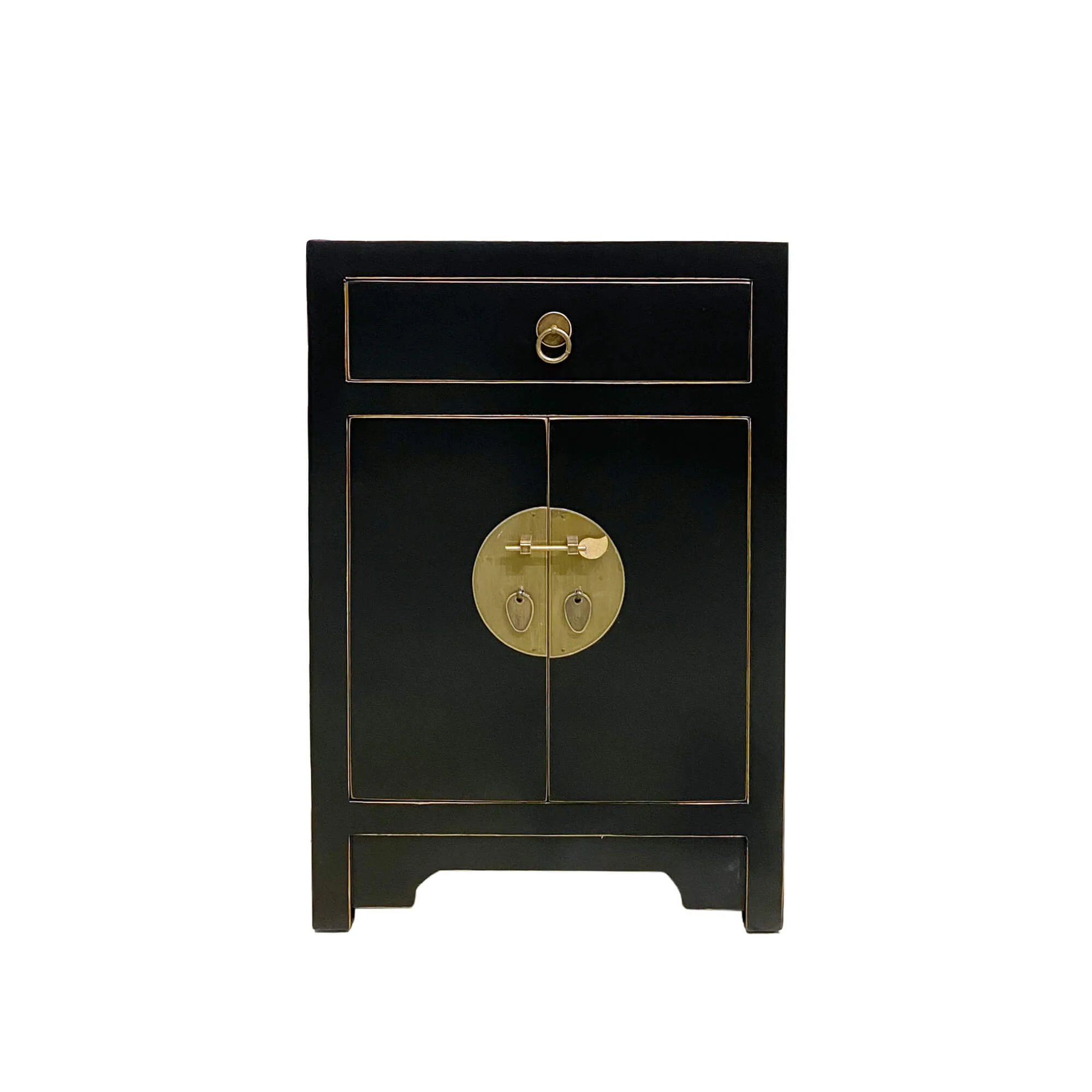 Black chinese bedside cabinet