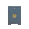 Deco blue chinese bedside cabinet