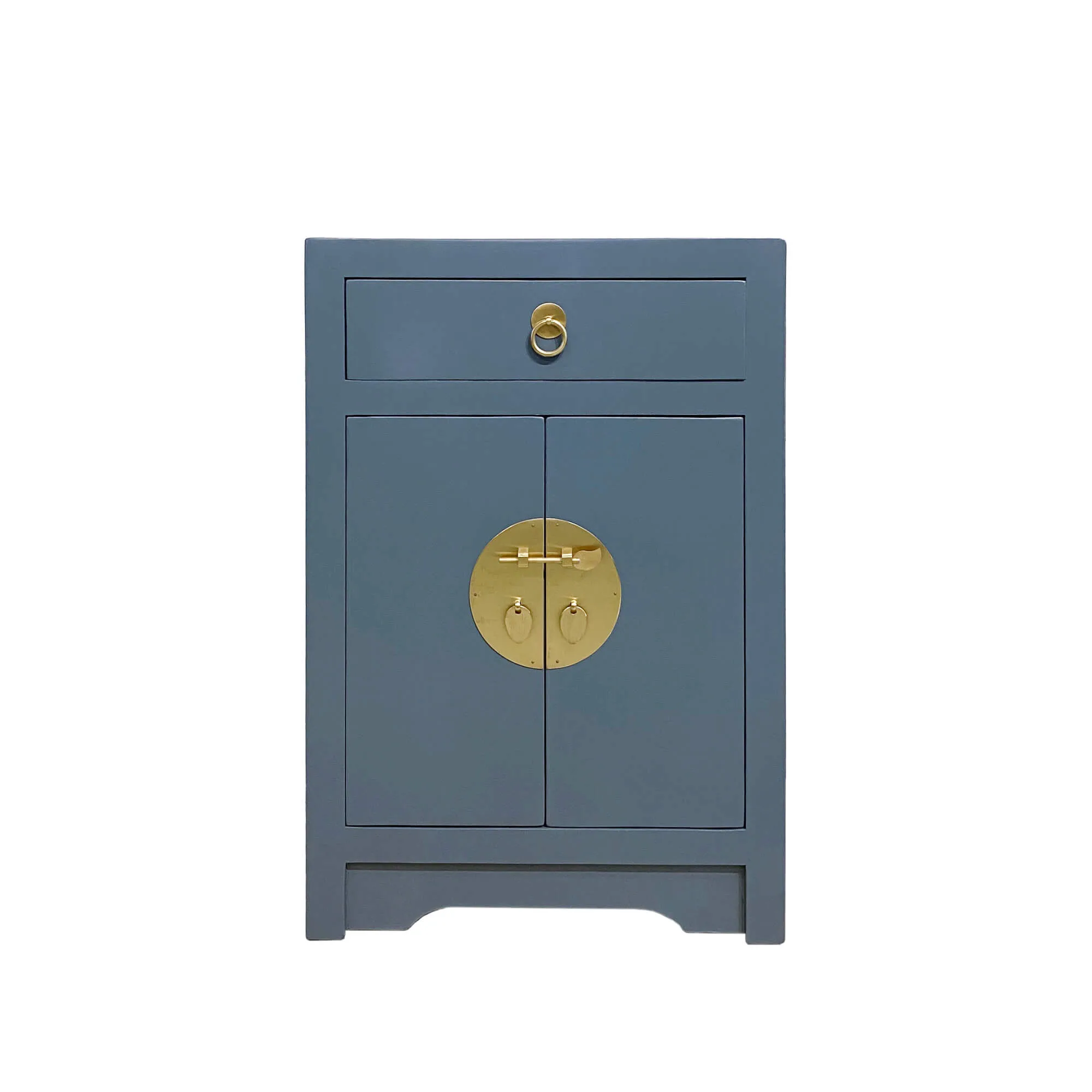 Deco blue chinese bedside cabinet