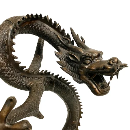 Brass dragon statue