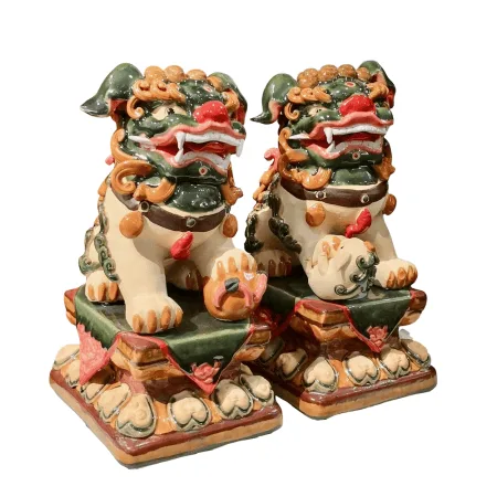 Chinese home decor Colour ceramic lions