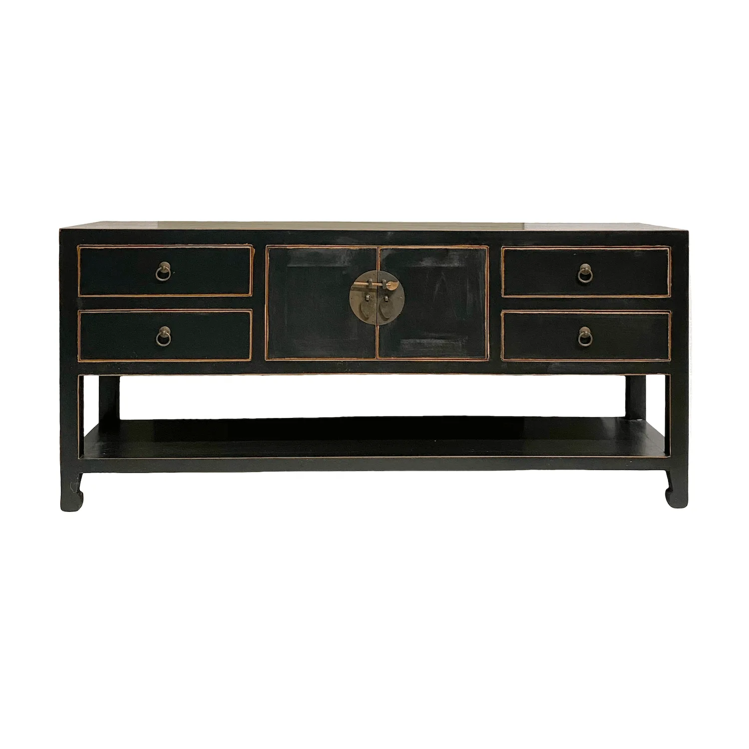 N-1848 black small low console Chinese furniture small low console