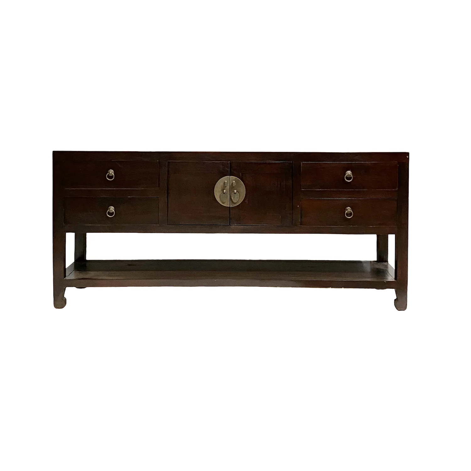 N-1848 dark brown small low console Chinese furniture small low console