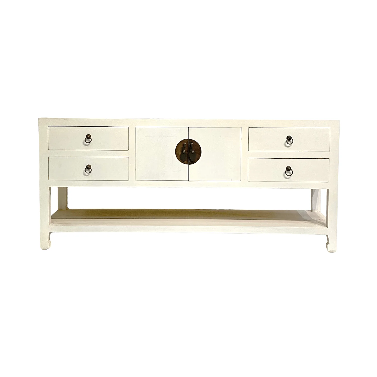 N-1848 white small low console Chinese furniture small low console