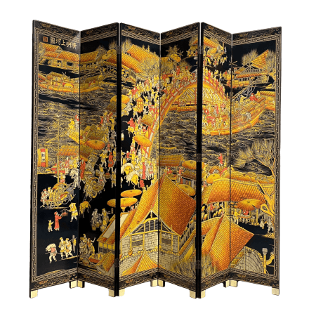 Chinese furniture painted foldable room divider