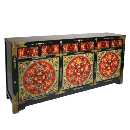 Tibetan furniture hand-painted long colourful sideboard