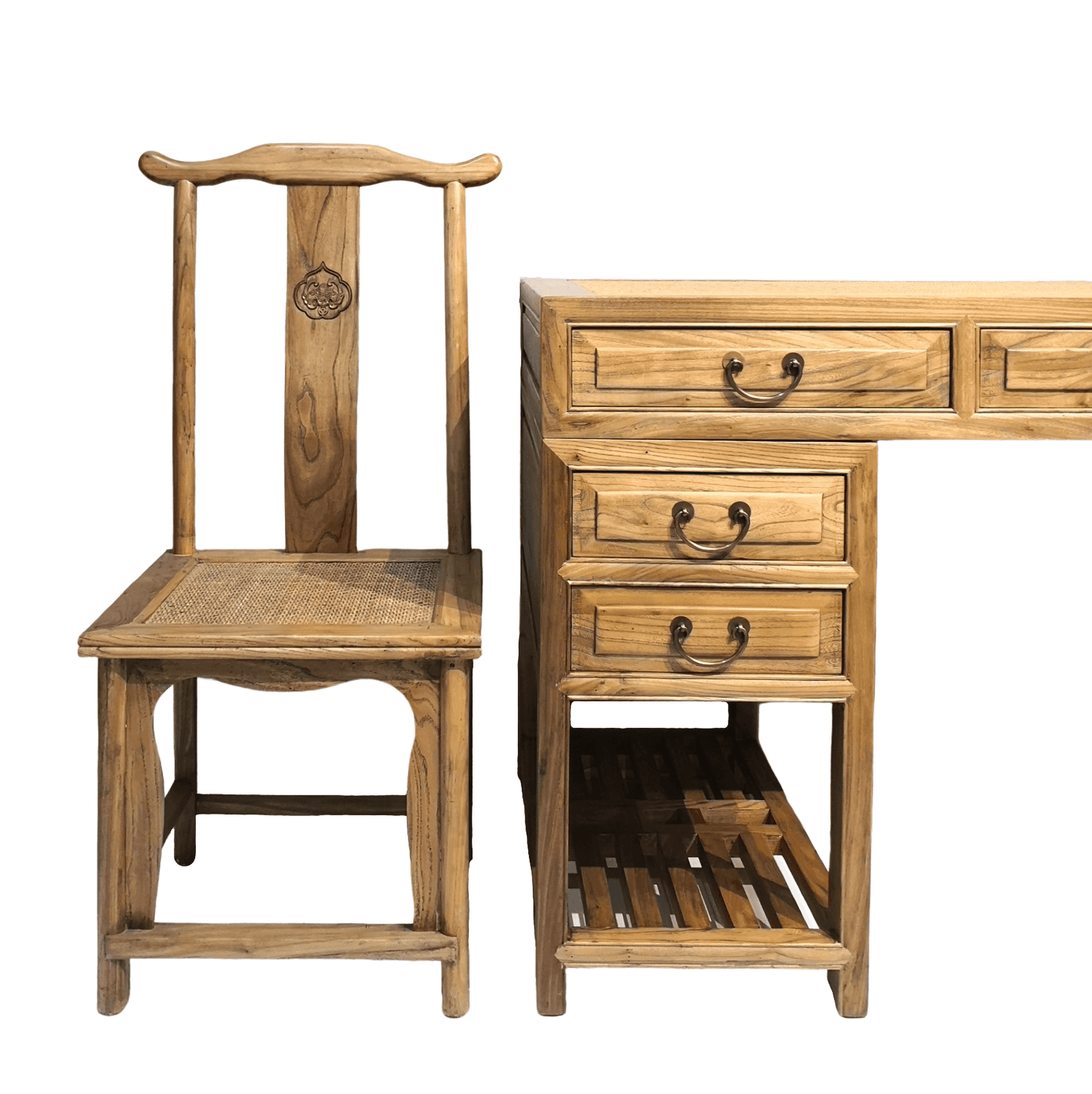 Chinese furniture Elm wood writing desk & chair