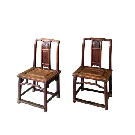 A pair of antique Elm wood ladies chair from Zhejiang, China