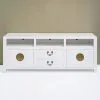 Wooden TV Console with 3 Open Shelves - Thumbnail Image 9