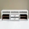 Wooden TV Console with 3 Open Shelves - Thumbnail Image 11