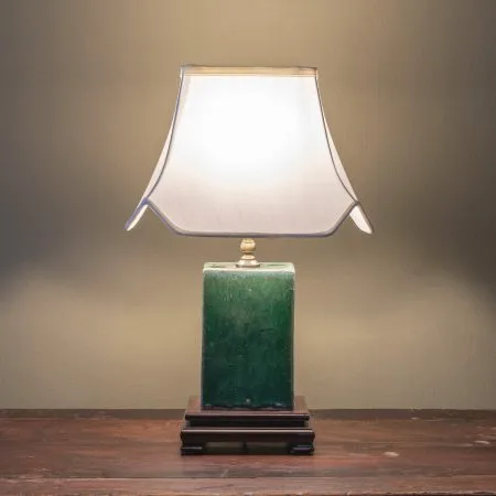XH-097-O: Ceramic Green "Pillow" Table Lamp