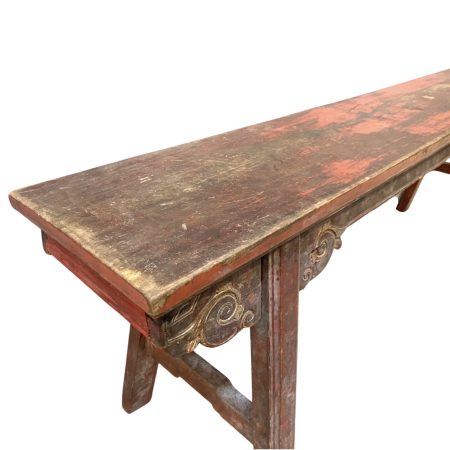 chinese antique furniture red bench