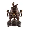 Large Brass incense burner with dragons and lions