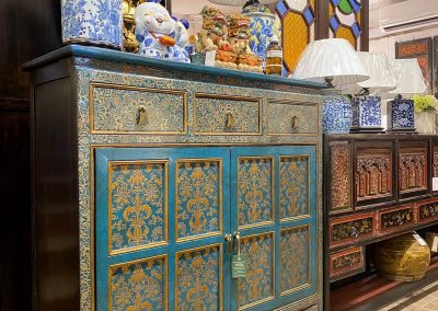 Hand-painted Tibetan-style cabinet