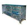Chinese teal blue chest of drawers