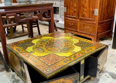 Hand-painted Tibetan-style coffee table