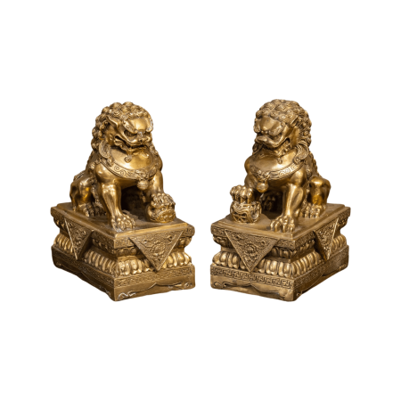 chinese brass lions