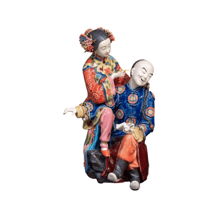 Chinese porcelain figurine of a loving couple