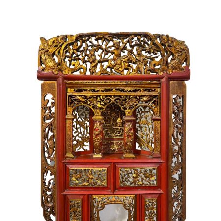 antique red & gold carved washbasin stand