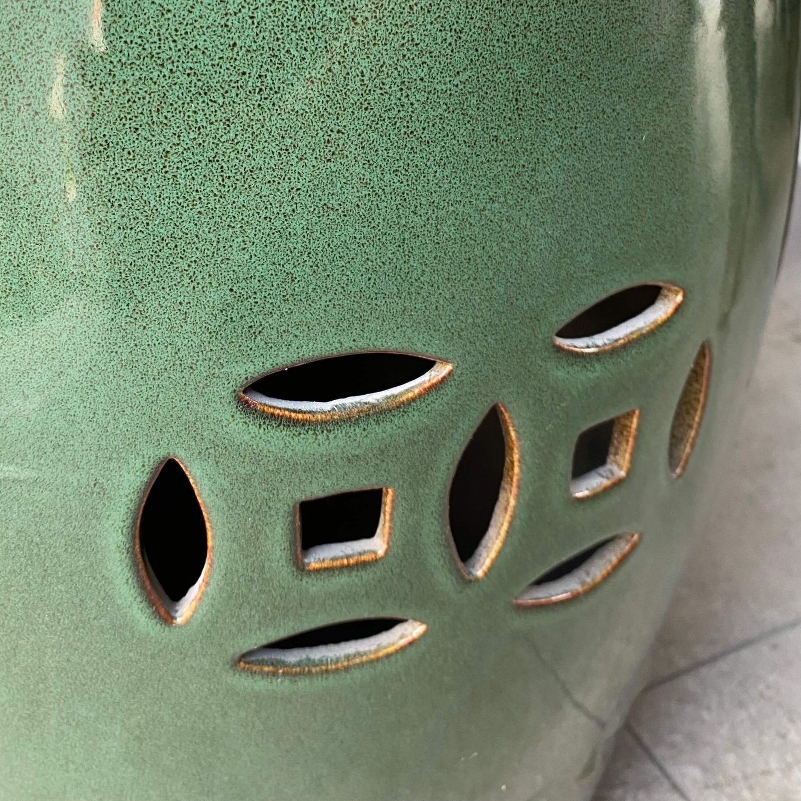 Dark Green Ceramic Drum Stool Just Anthony