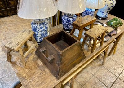 Chinese antique furniture, wooden buckets