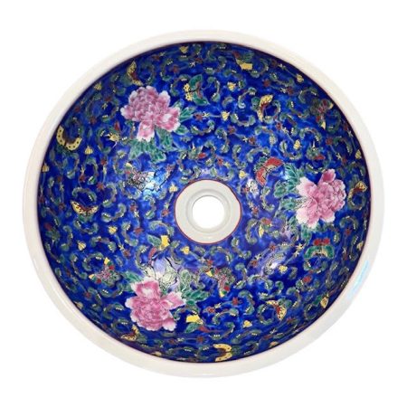 blue oriental basin with patterns